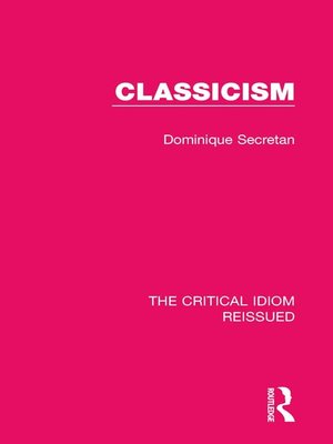 cover image of Classicism